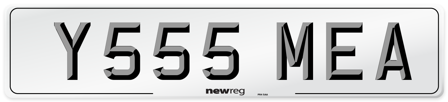 Y555 MEA Number Plate from New Reg